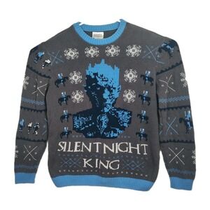 Game of Thrones Christmas Sweater‎ Men's XL Gray/Blue "Silent Night King"